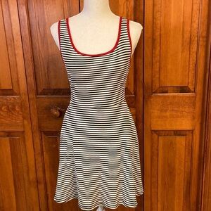 ISSI Fit and Flare/Skater Tank Dress Polyester Cotton Blend Keyhole Back w Bow